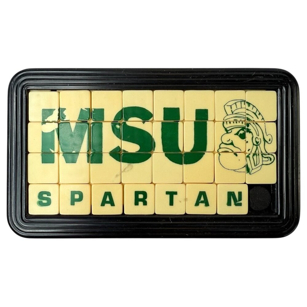 Vintage Michigan State University Spartans Sliding Tile Puzzle Drueke Games MSU
